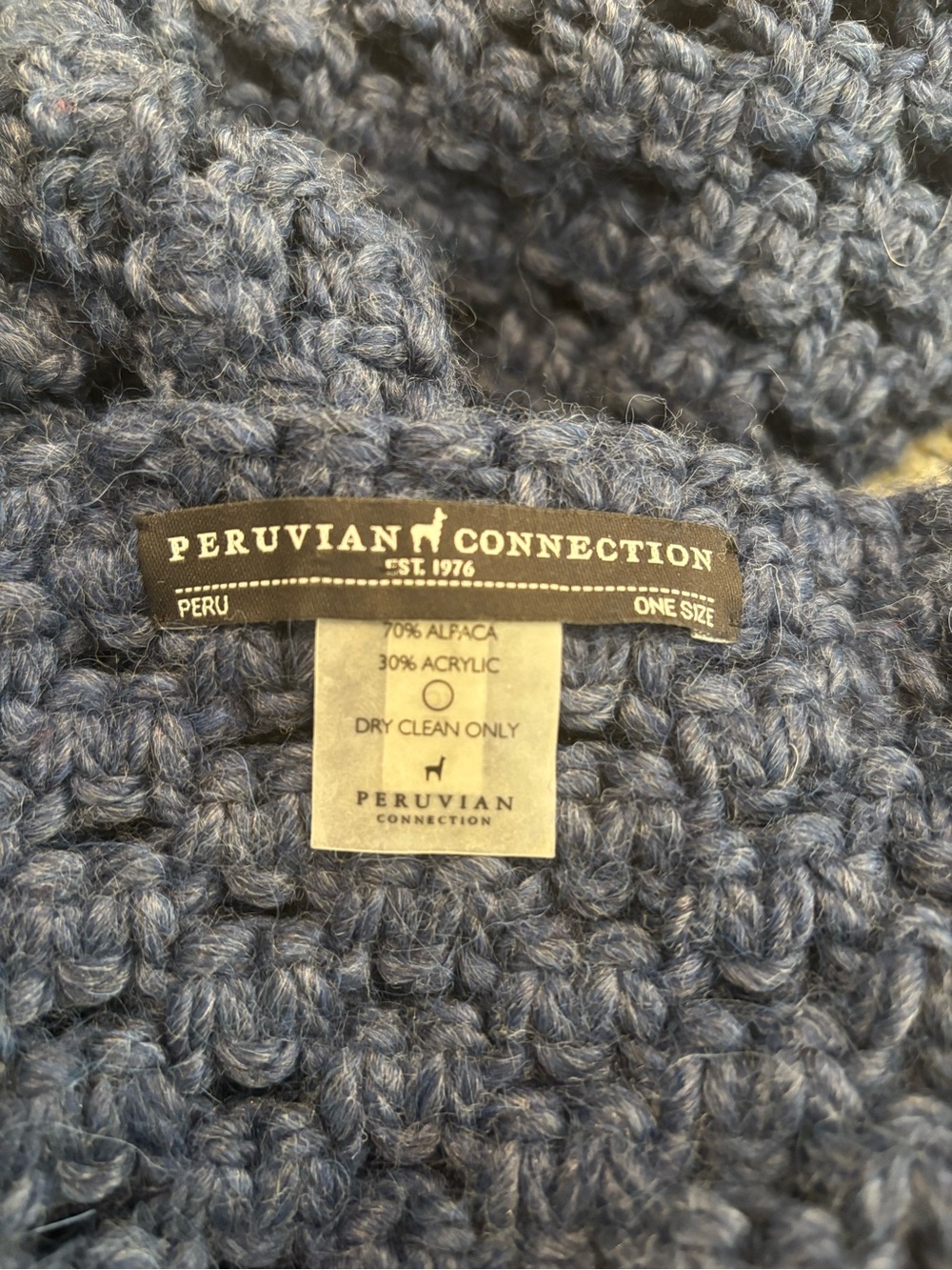 Peruvian Connection Chunky Knit Scarf in Slate Blue